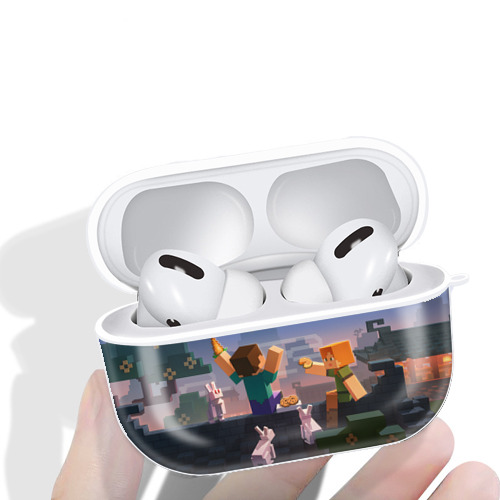 マインクラフト ブロックの世界 Minecraft MC Block world 【AirPods Pro用】ハードシェル保護ケース 耐衝撃・防指紋・カラビナ付き商品仕様