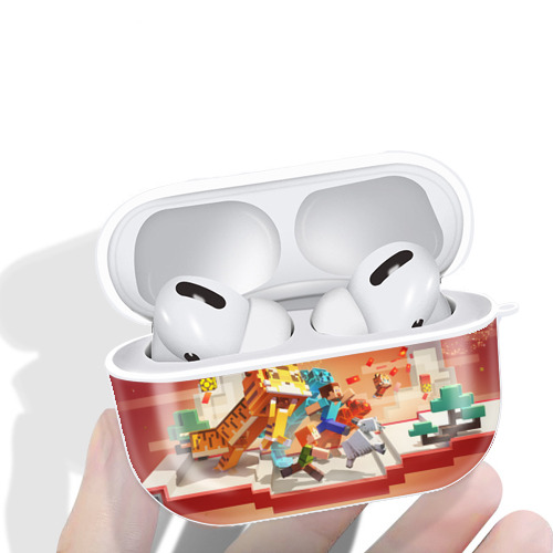 マインクラフト ブロックの世界 Minecraft MC Block world 【AirPods Pro用】ハードシェル保護ケース 耐衝撃・防指紋・カラビナ付き商品仕様