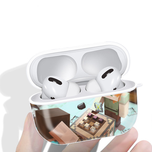 マインクラフト ブロックの世界 Minecraft MC Block world 【AirPods Pro用】ハードシェル保護ケース 耐衝撃・防指紋・カラビナ付き商品仕様