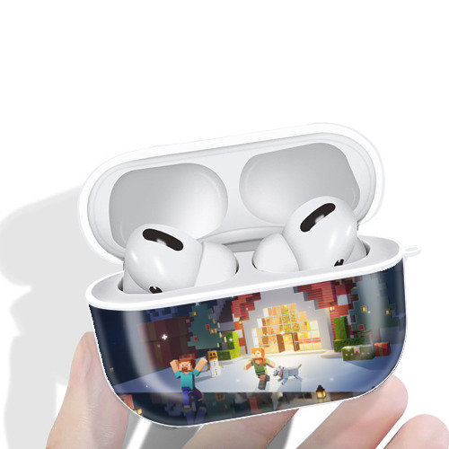 マインクラフト ブロックの世界 Minecraft MC Block world 【AirPods Pro用】ハードシェル保護ケース 耐衝撃・防指紋・カラビナ付き商品仕様
