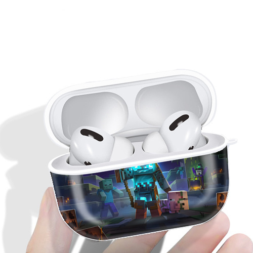 マインクラフト ブロックの世界 Minecraft MC Block world 【AirPods Pro用】ハードシェル保護ケース 耐衝撃・防指紋・カラビナ付き商品仕様