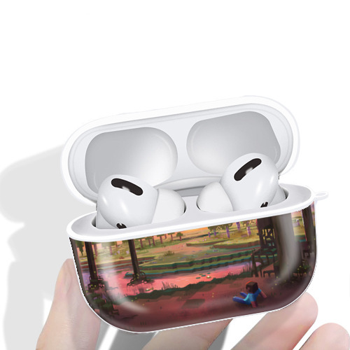 マインクラフト ブロックの世界 Minecraft MC Block world 【AirPods Pro用】ハードシェル保護ケース 耐衝撃・防指紋・カラビナ付き商品仕様