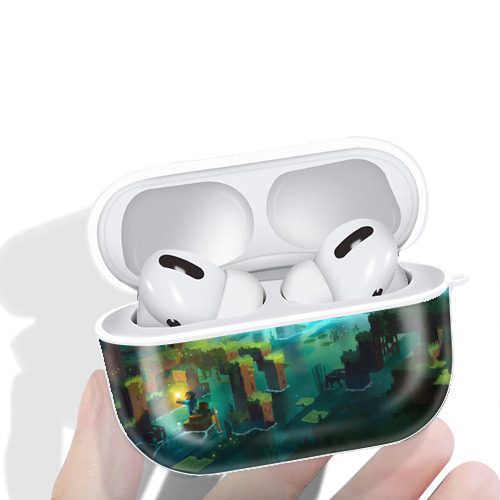 マインクラフト ブロックの世界 Minecraft MC Block world 【AirPods Pro用】ハードシェル保護ケース 耐衝撃・防指紋・カラビナ付き商品仕様