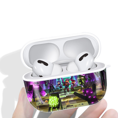 マインクラフト ブロックの世界 Minecraft MC Block world 【AirPods Pro用】ハードシェル保護ケース 耐衝撃・防指紋・カラビナ付き商品仕様