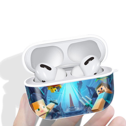 マインクラフト ブロックの世界 Minecraft MC Block world 【AirPods Pro用】ハードシェル保護ケース 耐衝撃・防指紋・カラビナ付き商品仕様