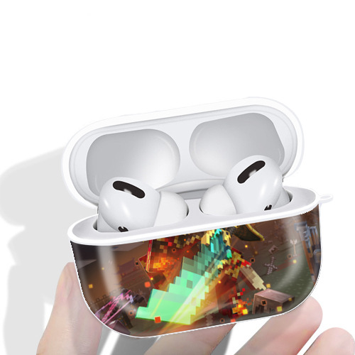 マインクラフト ブロックの世界 Minecraft MC Block world 【AirPods Pro用】ハードシェル保護ケース 耐衝撃・防指紋・カラビナ付き商品仕様