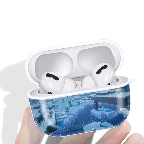 マインクラフト ブロックの世界 Minecraft MC Block world 【AirPods Pro用】ハードシェル保護ケース 耐衝撃・防指紋・カラビナ付き商品仕様