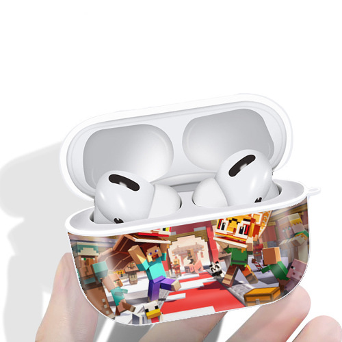 マインクラフト ブロックの世界 Minecraft MC Block world 【AirPods Pro用】ハードシェル保護ケース 耐衝撃・防指紋・カラビナ付き商品仕様