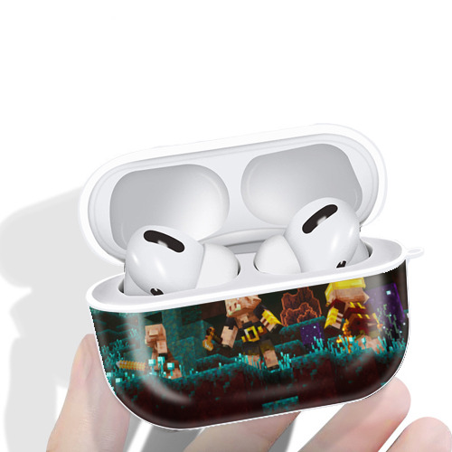 マインクラフト ブロックの世界 Minecraft MC Block world 【AirPods Pro用】ハードシェル保護ケース 耐衝撃・防指紋・カラビナ付き商品仕様