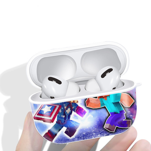 マインクラフト ブロックの世界 Minecraft MC Block world 【AirPods Pro用】ハードシェル保護ケース 耐衝撃・防指紋・カラビナ付き商品仕様