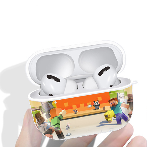 マインクラフト ブロックの世界 Minecraft MC Block world 【AirPods Pro用】ハードシェル保護ケース 耐衝撃・防指紋・カラビナ付き商品仕様