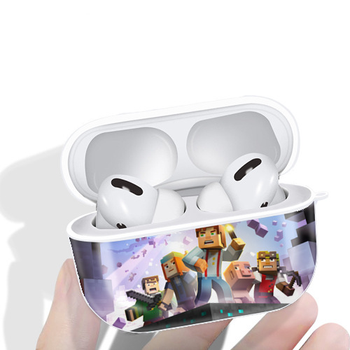 マインクラフト ブロックの世界 Minecraft MC Block world 【AirPods Pro用】ハードシェル保護ケース 耐衝撃・防指紋・カラビナ付き商品仕様