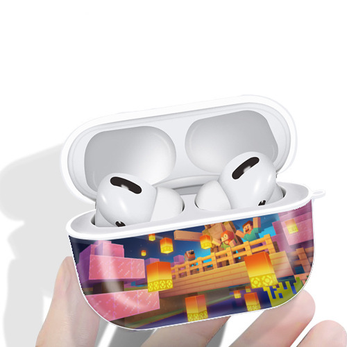 マインクラフト ブロックの世界 Minecraft MC Block world 【AirPods Pro用】ハードシェル保護ケース 耐衝撃・防指紋・カラビナ付き商品仕様
