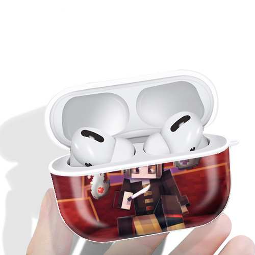 マインクラフト ブロックの世界 Minecraft MC Block world 【AirPods Pro用】ハードシェル保護ケース 耐衝撃・防指紋・カラビナ付き商品仕様