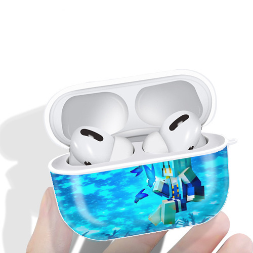 マインクラフト ブロックの世界 Minecraft MC Block world 【AirPods Pro用】ハードシェル保護ケース 耐衝撃・防指紋・カラビナ付き商品仕様