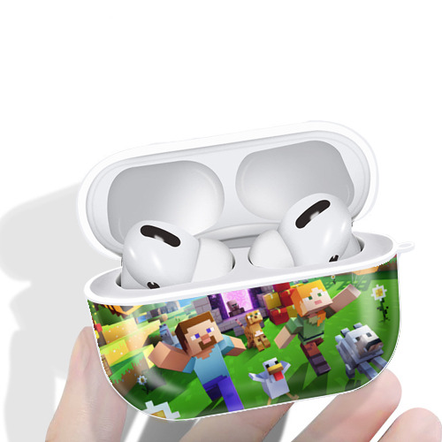 マインクラフト ブロックの世界 Minecraft MC Block world 【AirPods Pro用】ハードシェル保護ケース 耐衝撃・防指紋・カラビナ付き商品仕様