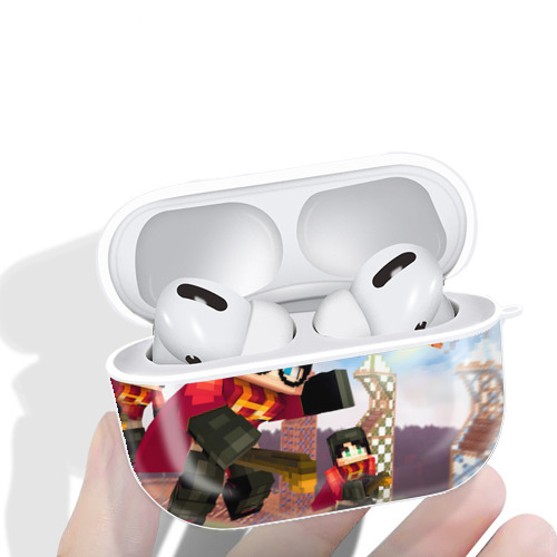 マインクラフト ブロックの世界 Minecraft MC Block world 【AirPods Pro用】ハードシェル保護ケース 耐衝撃・防指紋・カラビナ付き商品仕様