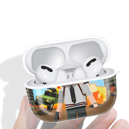 マインクラフト ブロックの世界 Minecraft MC Block world 【AirPods Pro用】ハードシェル保護ケース 耐衝撃・防指紋・カラビナ付き商品仕様