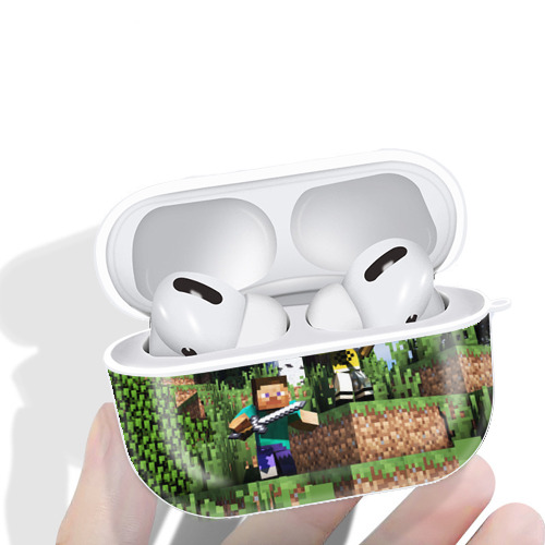 マインクラフト ブロックの世界 Minecraft MC Block world 【AirPods Pro用】ハードシェル保護ケース 耐衝撃・防指紋・カラビナ付き商品仕様