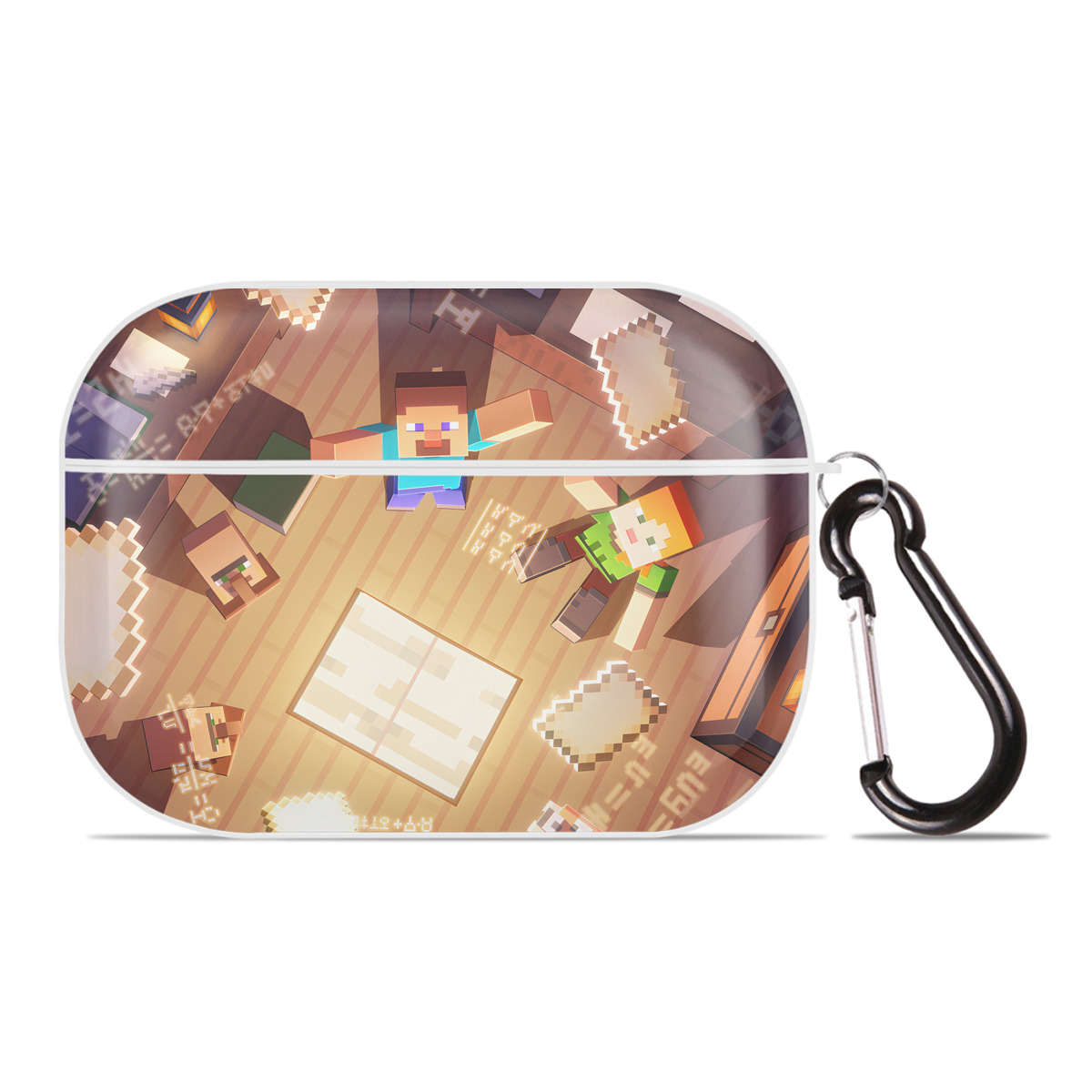 （画像用） マインクラフト ブロックの世界 Minecraft MC Block world 【AirPods Pro用】ハードシェル保護ケース 耐衝撃・防指紋・カラビナ付き商品仕様