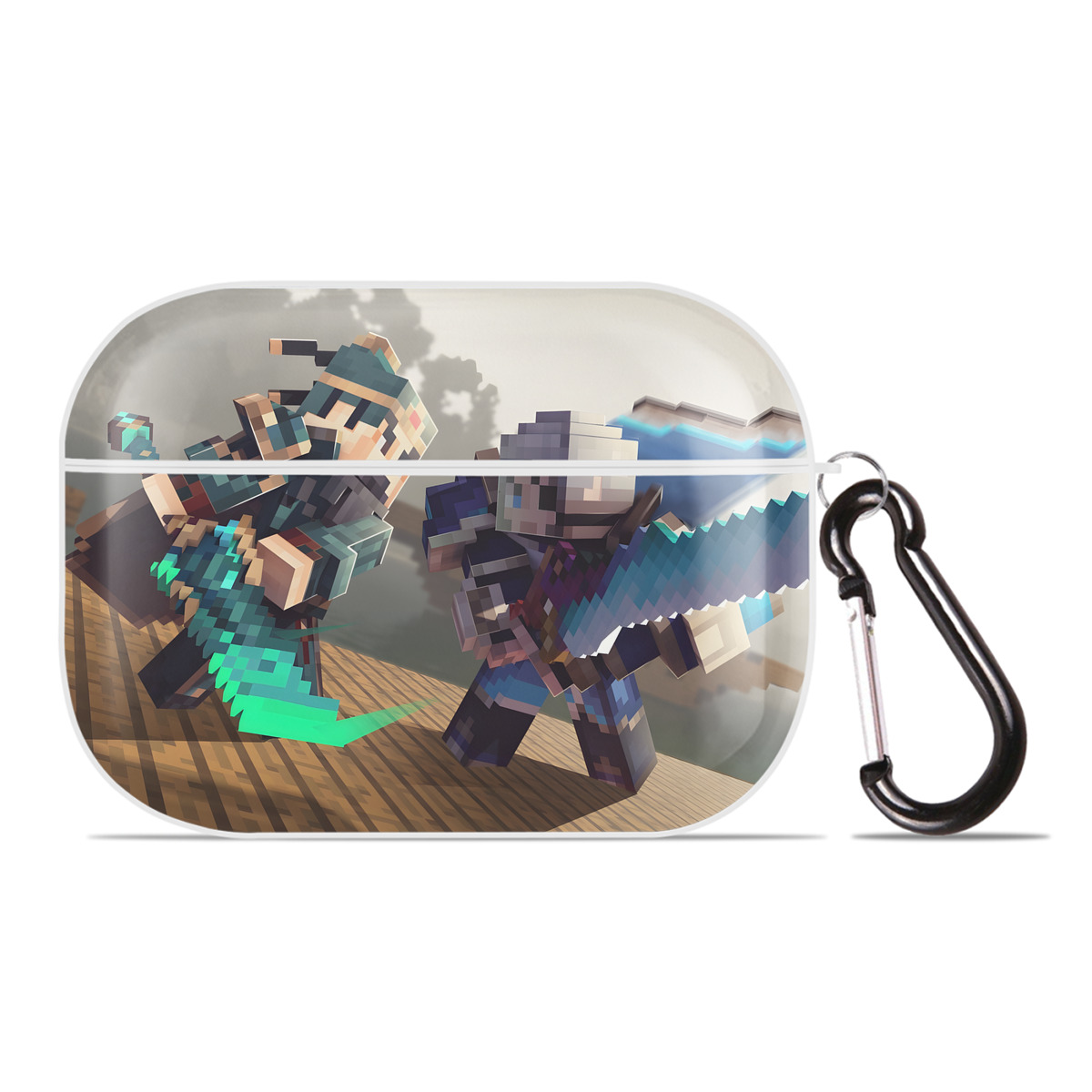 （画像用） マインクラフト ブロックの世界 Minecraft MC Block world 【AirPods Pro用】ハードシェル保護ケース 耐衝撃・防指紋・カラビナ付き商品仕様