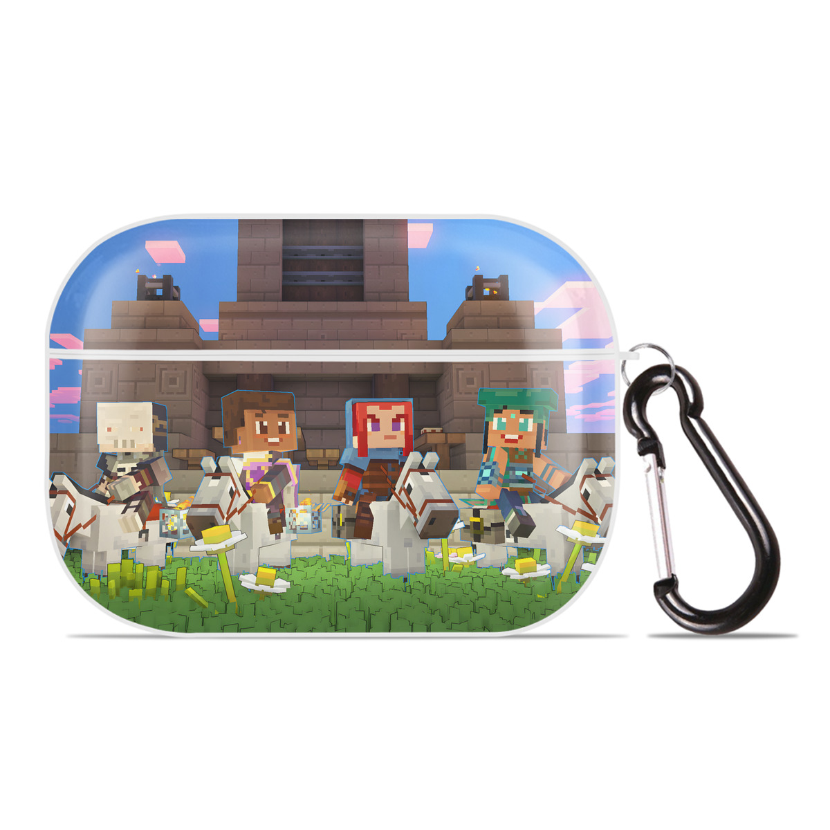 （画像用） マインクラフト ブロックの世界 Minecraft MC Block world 【AirPods Pro用】ハードシェル保護ケース 耐衝撃・防指紋・カラビナ付き商品仕様
