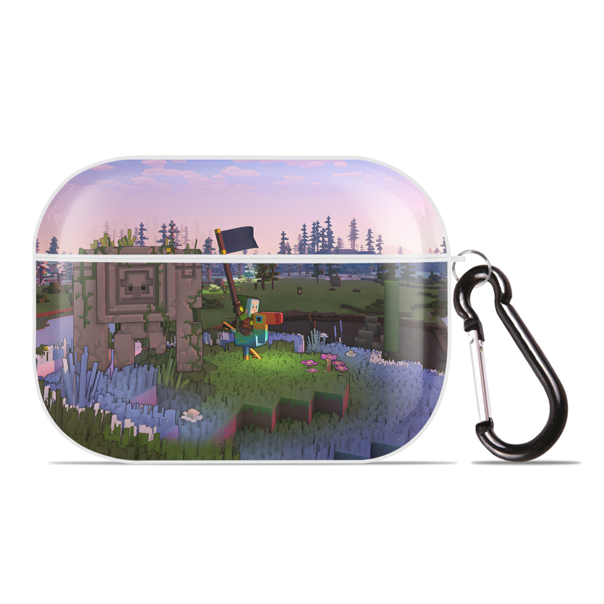 （画像用） マインクラフト ブロックの世界 Minecraft MC Block world 【AirPods Pro用】ハードシェル保護ケース 耐衝撃・防指紋・カラビナ付き商品仕様