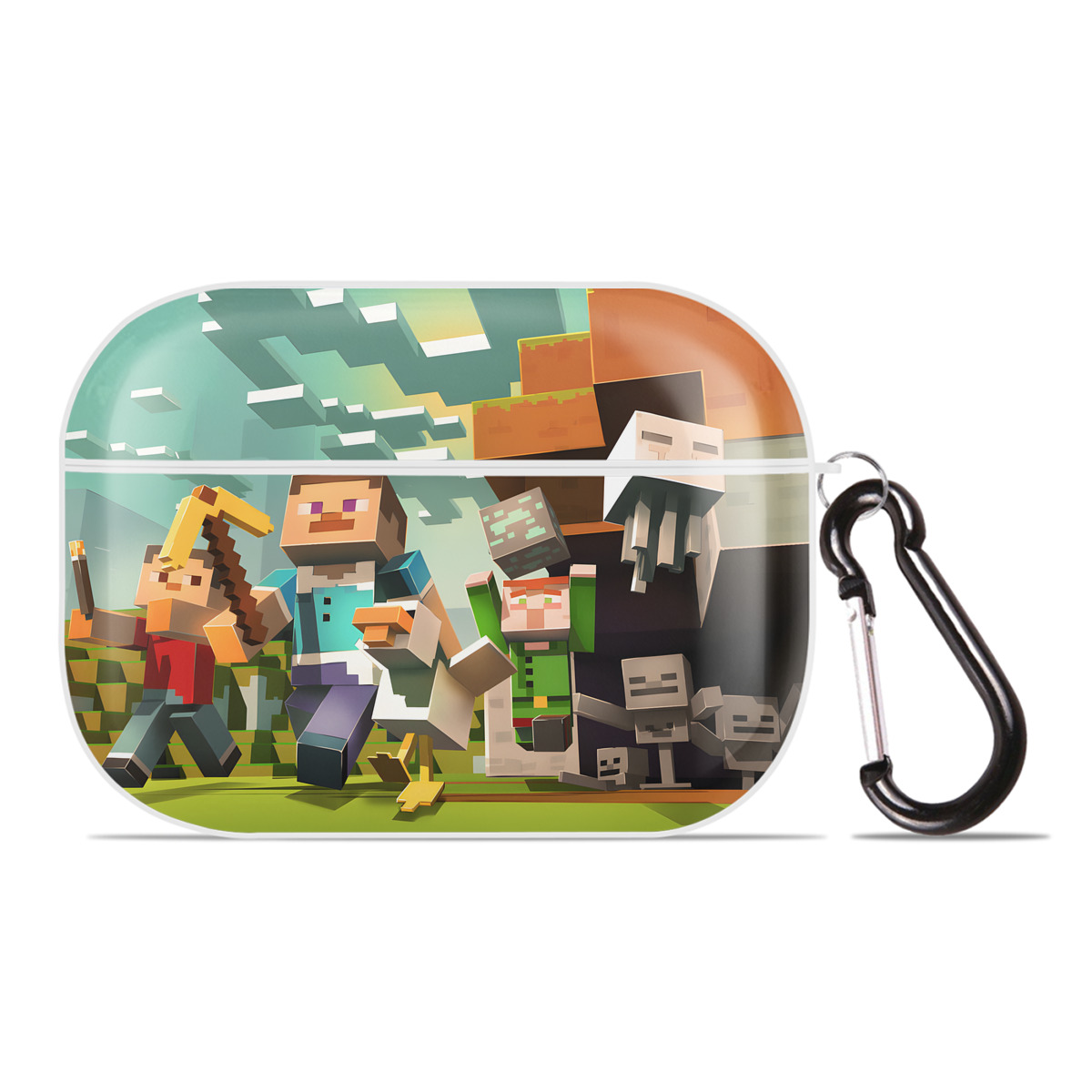 （画像用） マインクラフト ブロックの世界 Minecraft MC Block world 【AirPods Pro用】ハードシェル保護ケース 耐衝撃・防指紋・カラビナ付き商品仕様