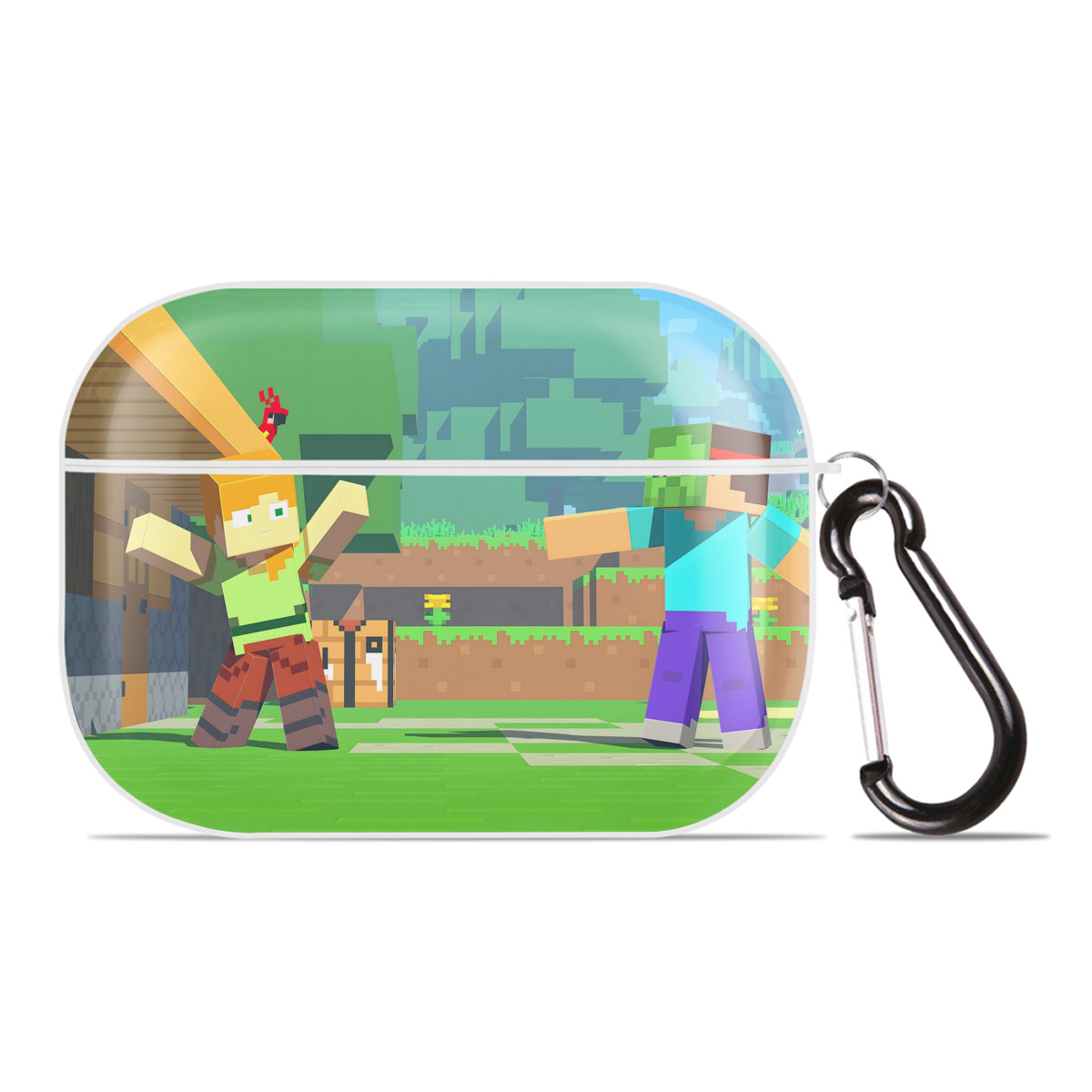 （画像用） マインクラフト ブロックの世界 Minecraft MC Block world 【AirPods Pro用】ハードシェル保護ケース 耐衝撃・防指紋・カラビナ付き商品仕様