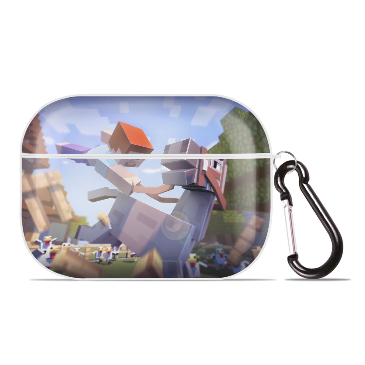（画像用） マインクラフト ブロックの世界 Minecraft MC Block world 【AirPods Pro用】ハードシェル保護ケース 耐衝撃・防指紋・カラビナ付き商品仕様