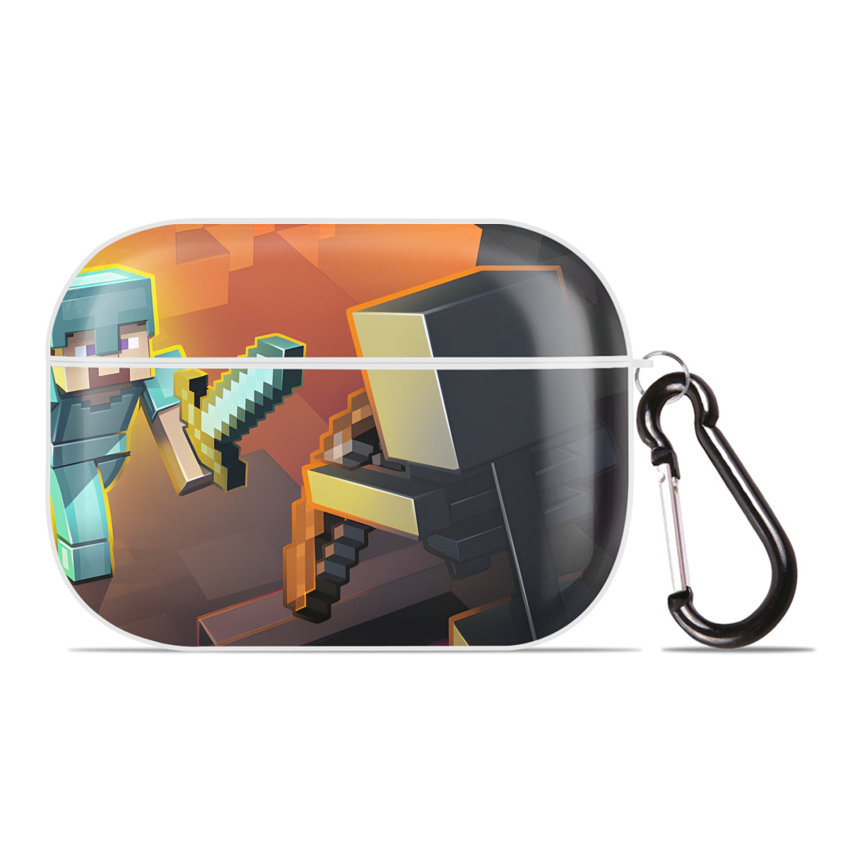 （画像用） マインクラフト ブロックの世界 Minecraft MC Block world 【AirPods Pro用】ハードシェル保護ケース 耐衝撃・防指紋・カラビナ付き商品仕様