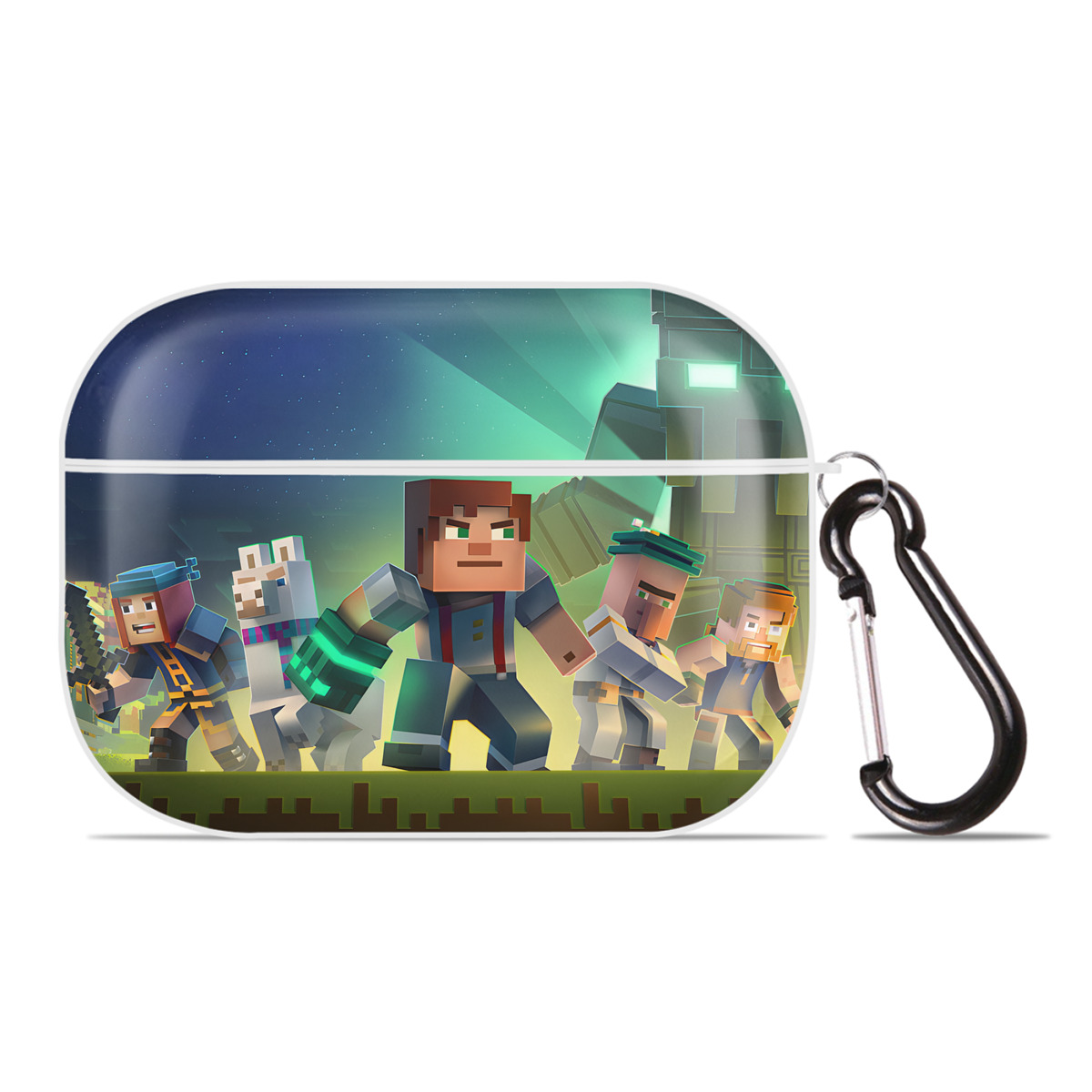 （画像用） マインクラフト ブロックの世界 Minecraft MC Block world 【AirPods Pro用】ハードシェル保護ケース 耐衝撃・防指紋・カラビナ付き商品仕様