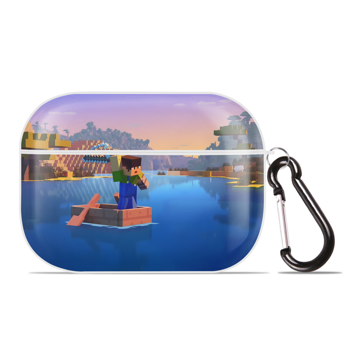 （画像用） マインクラフト ブロックの世界 Minecraft MC Block world 【AirPods Pro用】ハードシェル保護ケース 耐衝撃・防指紋・カラビナ付き商品仕様