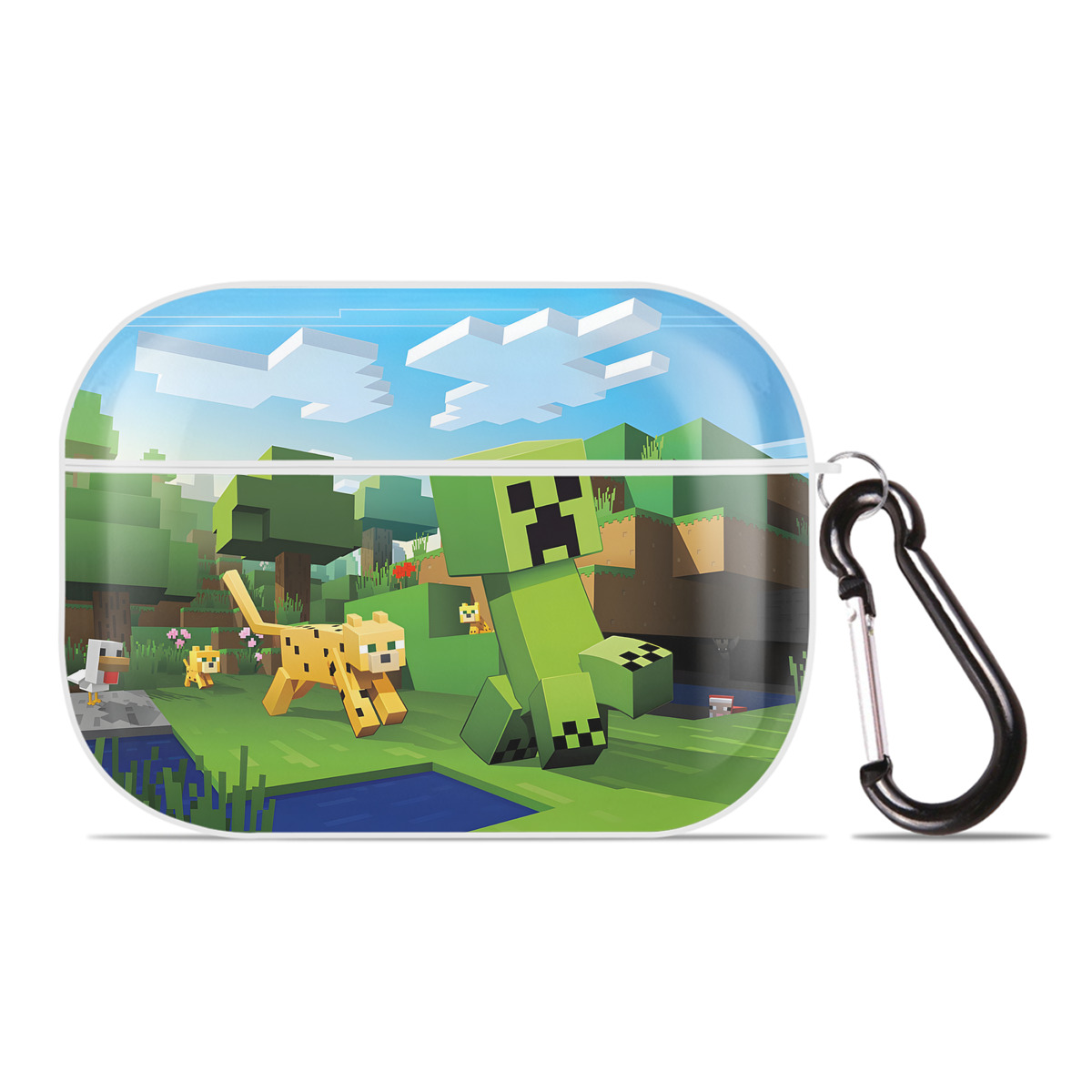 （画像用） マインクラフト ブロックの世界 Minecraft MC Block world 【AirPods Pro用】ハードシェル保護ケース 耐衝撃・防指紋・カラビナ付き商品仕様