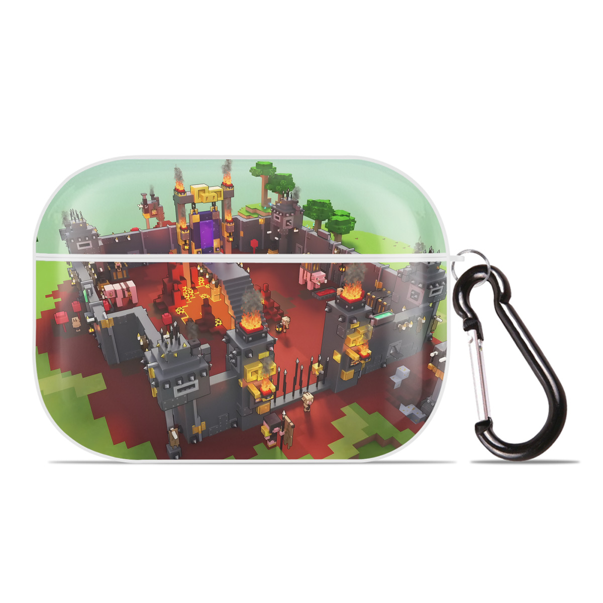 （画像用） マインクラフト ブロックの世界 Minecraft MC Block world 【AirPods Pro用】ハードシェル保護ケース 耐衝撃・防指紋・カラビナ付き商品仕様