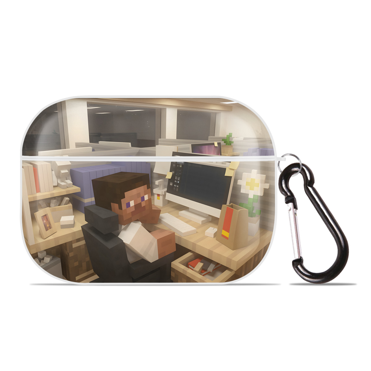 （画像用） マインクラフト ブロックの世界 Minecraft MC Block world 【AirPods Pro用】ハードシェル保護ケース 耐衝撃・防指紋・カラビナ付き商品仕様