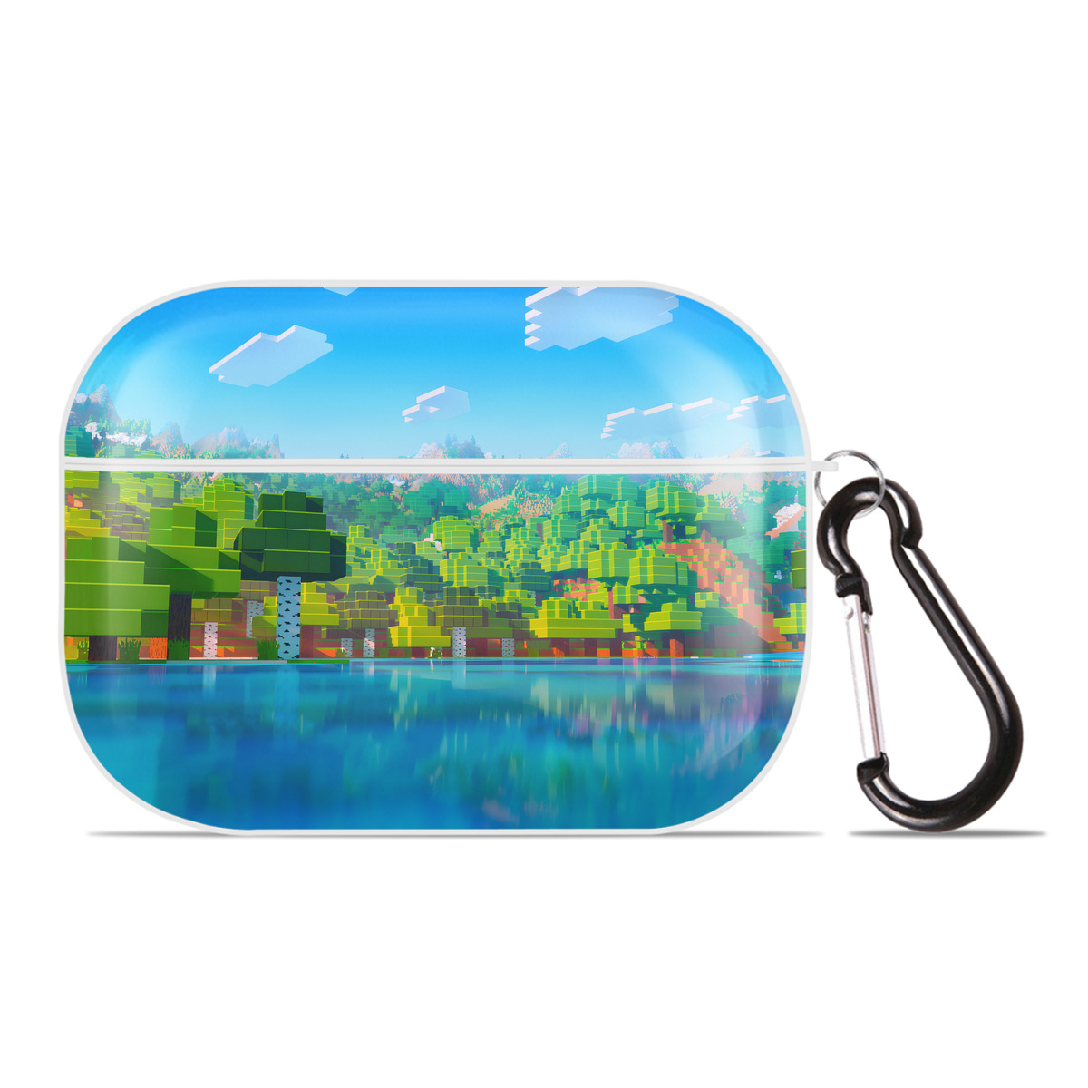 （画像用） マインクラフト ブロックの世界 Minecraft MC Block world 【AirPods Pro用】ハードシェル保護ケース 耐衝撃・防指紋・カラビナ付き商品仕様