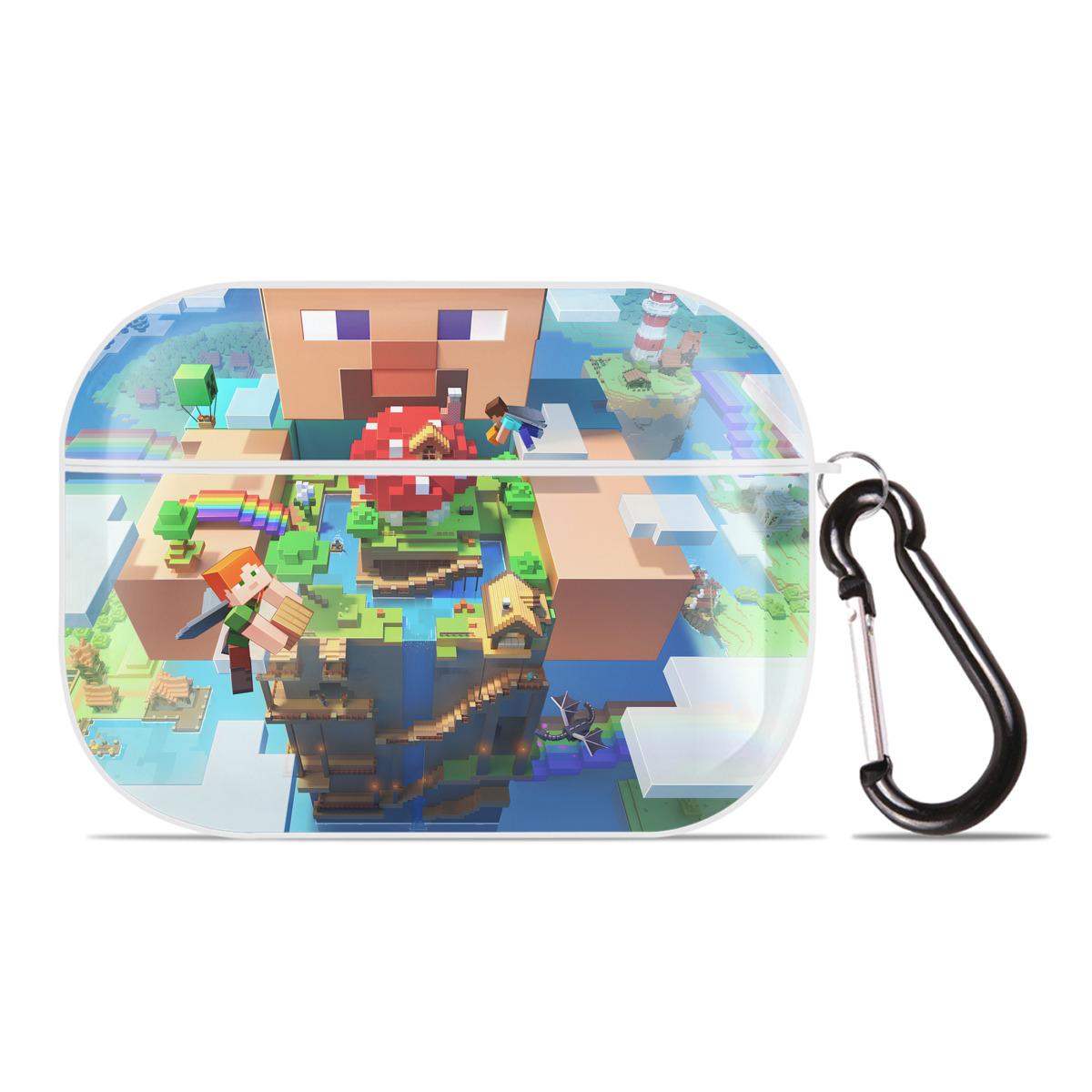 （画像用） マインクラフト ブロックの世界 Minecraft MC Block world 【AirPods Pro用】ハードシェル保護ケース 耐衝撃・防指紋・カラビナ付き商品仕様
