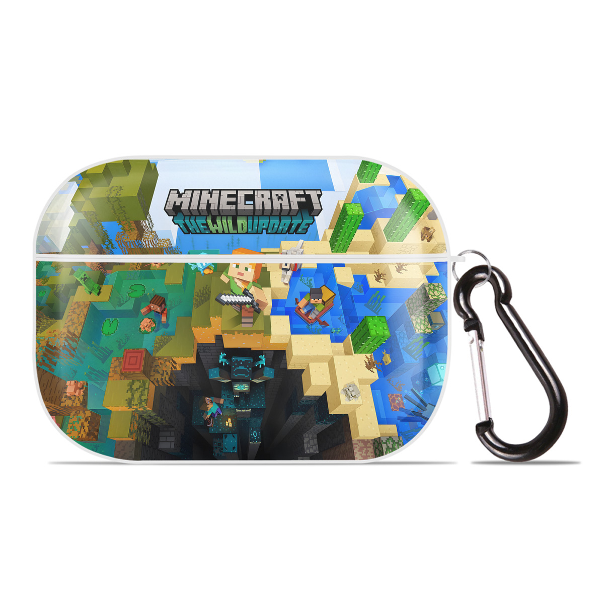 （画像用） マインクラフト ブロックの世界 Minecraft MC Block world 【AirPods Pro用】ハードシェル保護ケース 耐衝撃・防指紋・カラビナ付き商品仕様