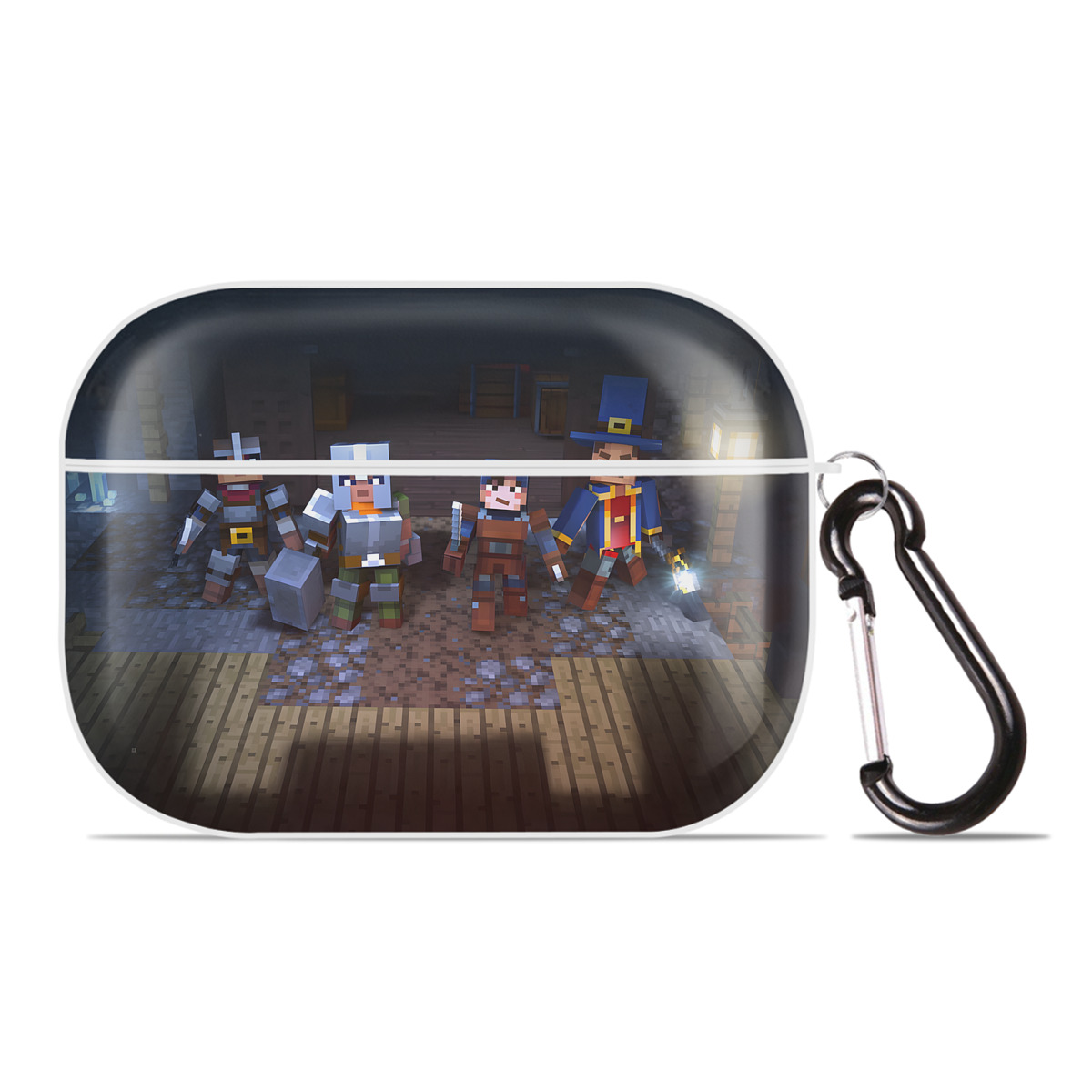 （画像用） マインクラフト ブロックの世界 Minecraft MC Block world 【AirPods Pro用】ハードシェル保護ケース 耐衝撃・防指紋・カラビナ付き商品仕様