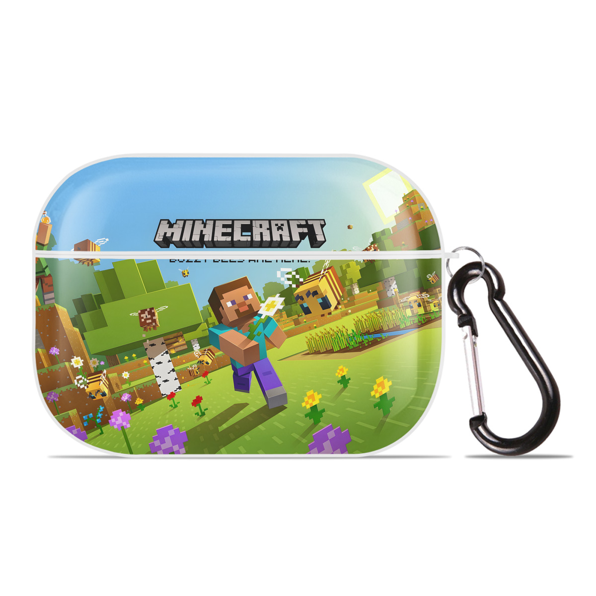 （画像用） マインクラフト ブロックの世界 Minecraft MC Block world 【AirPods Pro用】ハードシェル保護ケース 耐衝撃・防指紋・カラビナ付き商品仕様