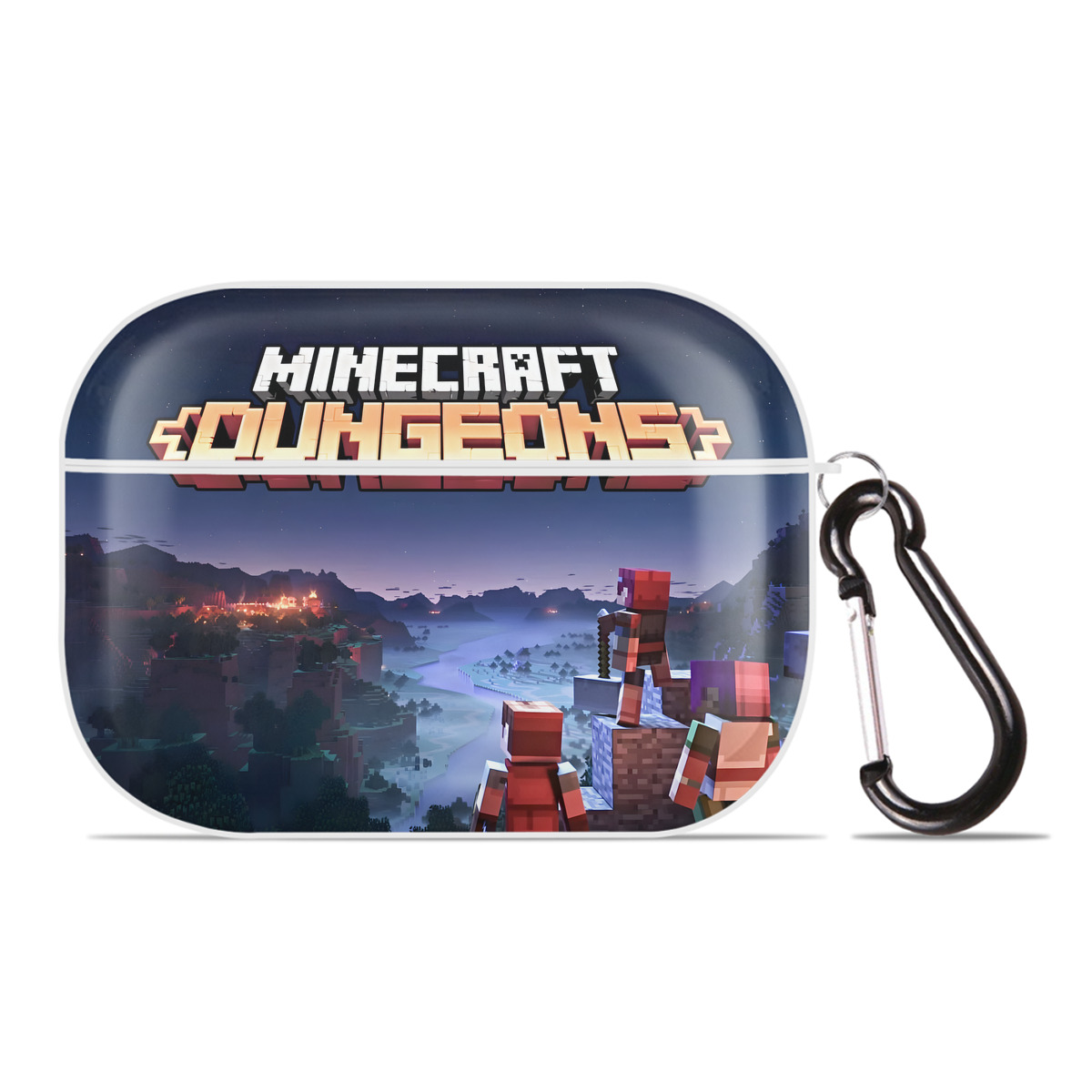 （画像用） マインクラフト ブロックの世界 Minecraft MC Block world 【AirPods Pro用】ハードシェル保護ケース 耐衝撃・防指紋・カラビナ付き商品仕様