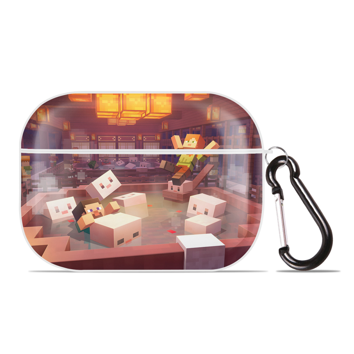 （画像用） マインクラフト ブロックの世界 Minecraft MC Block world 【AirPods Pro用】ハードシェル保護ケース 耐衝撃・防指紋・カラビナ付き商品仕様