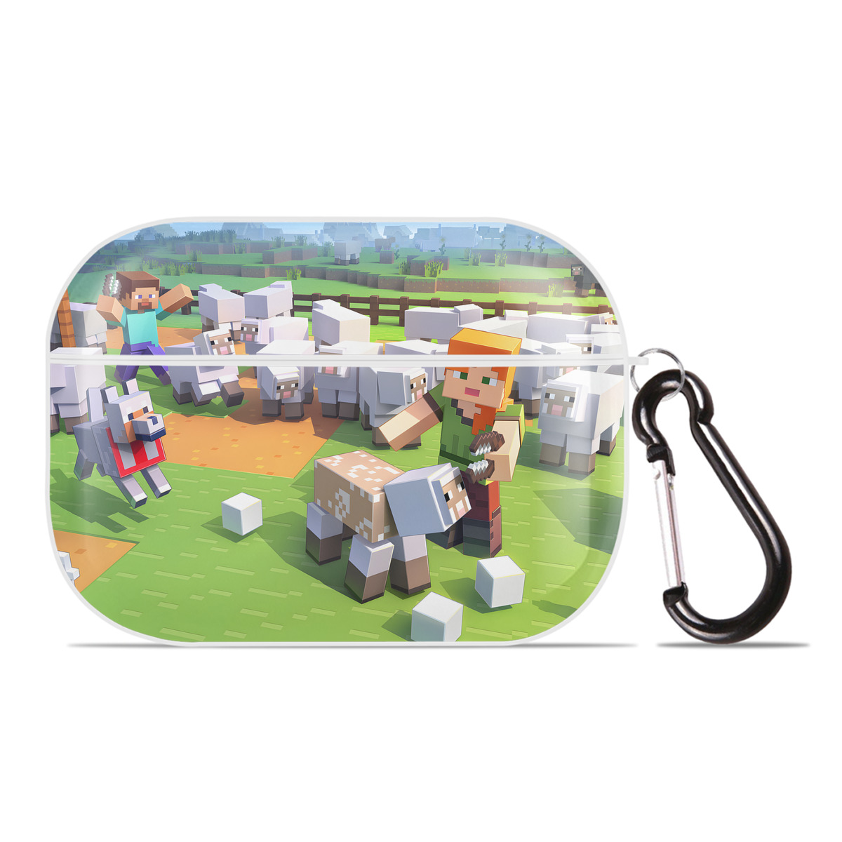 （画像用） マインクラフト ブロックの世界 Minecraft MC Block world 【AirPods Pro用】ハードシェル保護ケース 耐衝撃・防指紋・カラビナ付き商品仕様