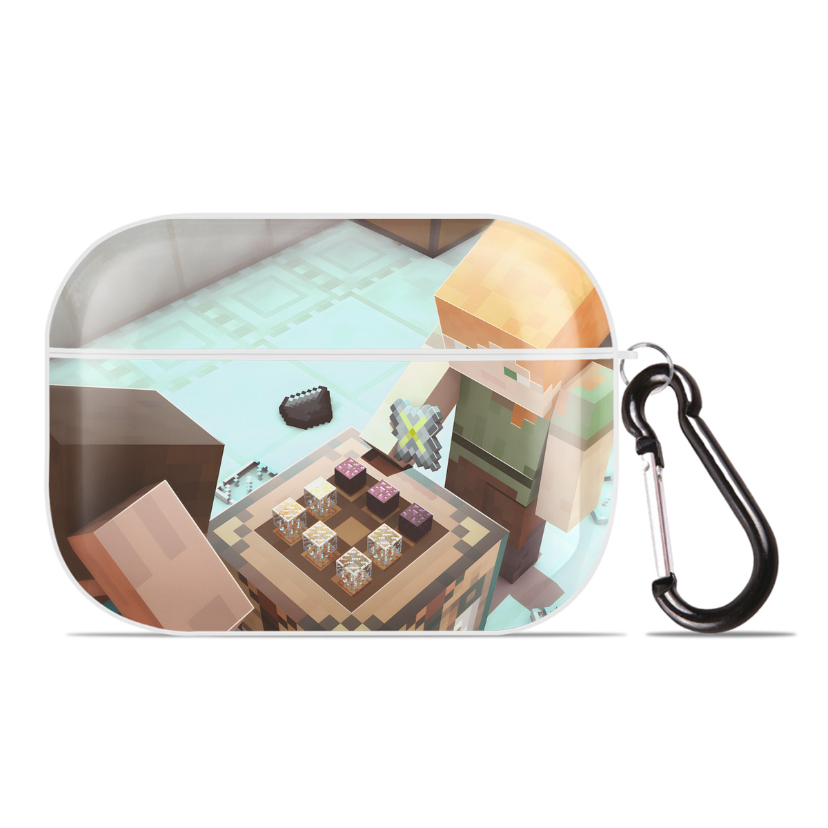 （画像用） マインクラフト ブロックの世界 Minecraft MC Block world 【AirPods Pro用】ハードシェル保護ケース 耐衝撃・防指紋・カラビナ付き商品仕様