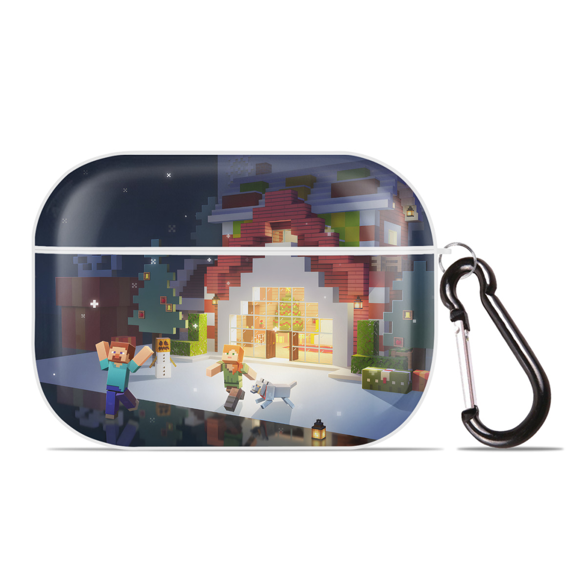（画像用） マインクラフト ブロックの世界 Minecraft MC Block world 【AirPods Pro用】ハードシェル保護ケース 耐衝撃・防指紋・カラビナ付き商品仕様