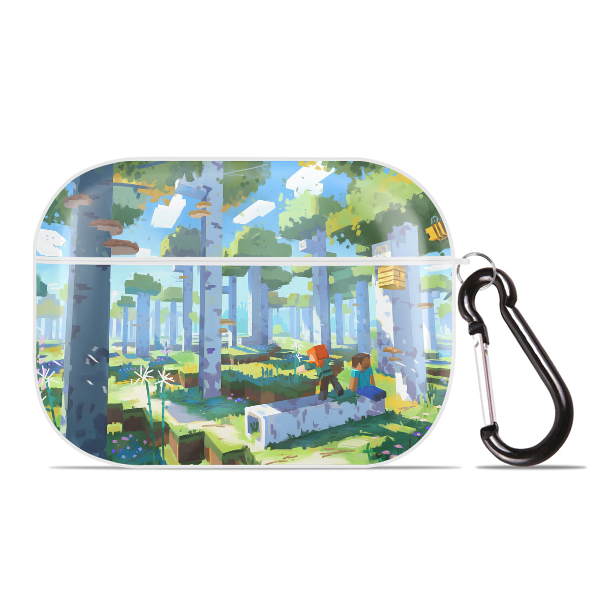 （画像用） マインクラフト ブロックの世界 Minecraft MC Block world 【AirPods Pro用】ハードシェル保護ケース 耐衝撃・防指紋・カラビナ付き商品仕様