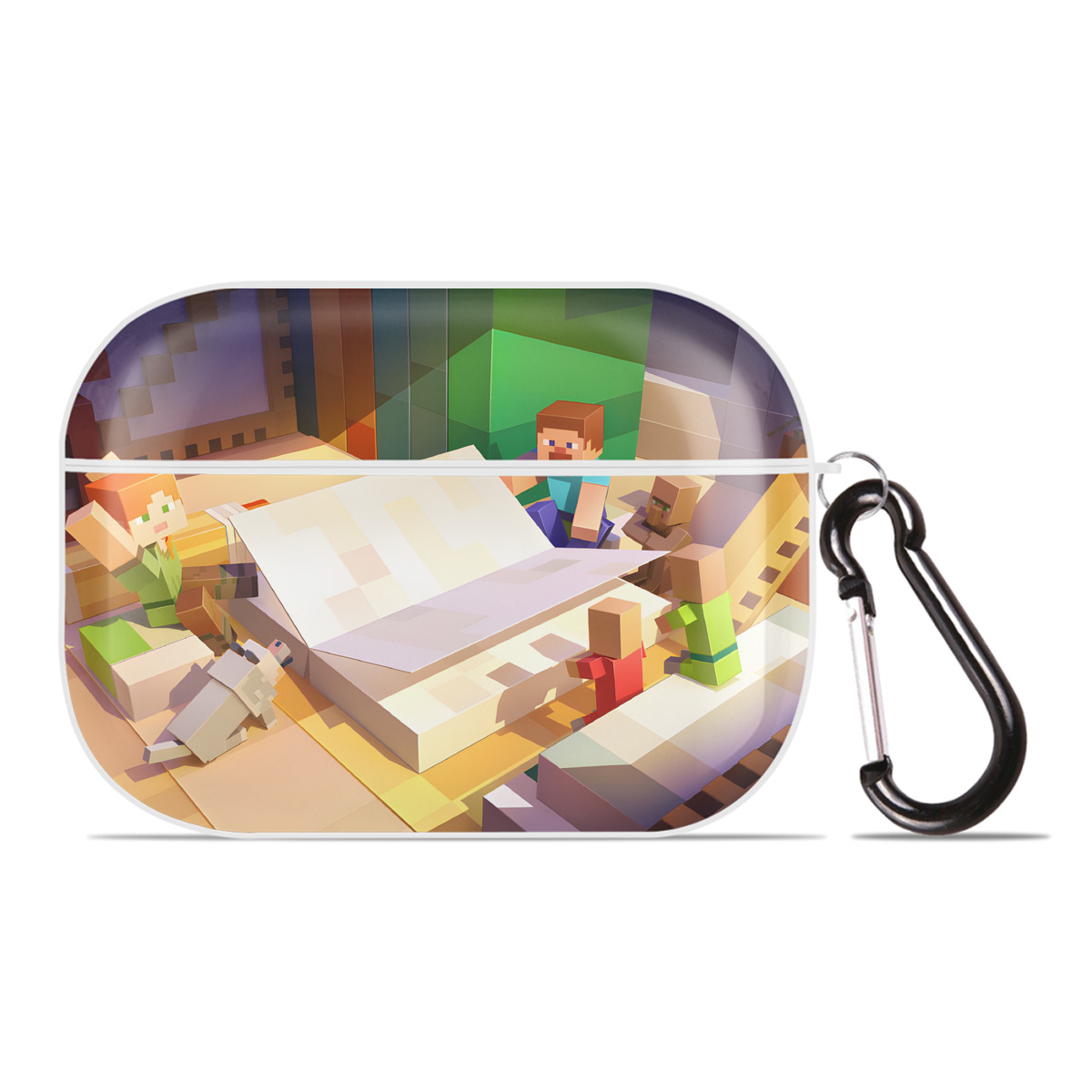 （画像用） マインクラフト ブロックの世界 Minecraft MC Block world 【AirPods Pro用】ハードシェル保護ケース 耐衝撃・防指紋・カラビナ付き商品仕様