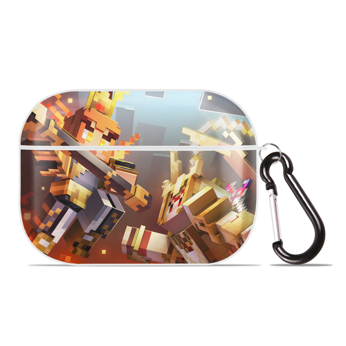 （画像用） マインクラフト ブロックの世界 Minecraft MC Block world 【AirPods Pro用】ハードシェル保護ケース 耐衝撃・防指紋・カラビナ付き商品仕様