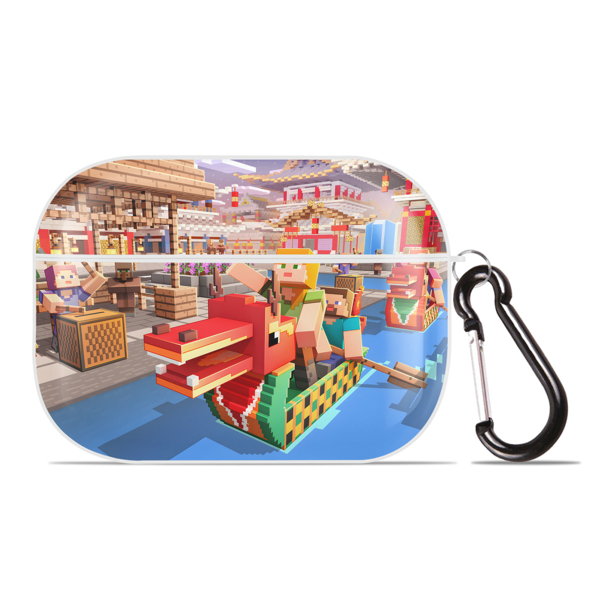 （画像用） マインクラフト ブロックの世界 Minecraft MC Block world 【AirPods Pro用】ハードシェル保護ケース 耐衝撃・防指紋・カラビナ付き商品仕様
